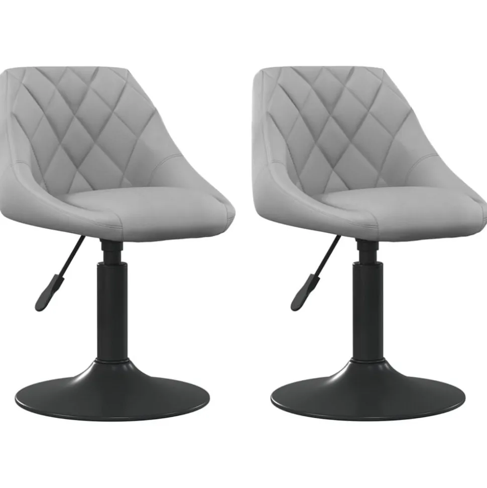 vidaXL Eetkamerstoelen draaibaar 2 st fluweel lichtgrijs