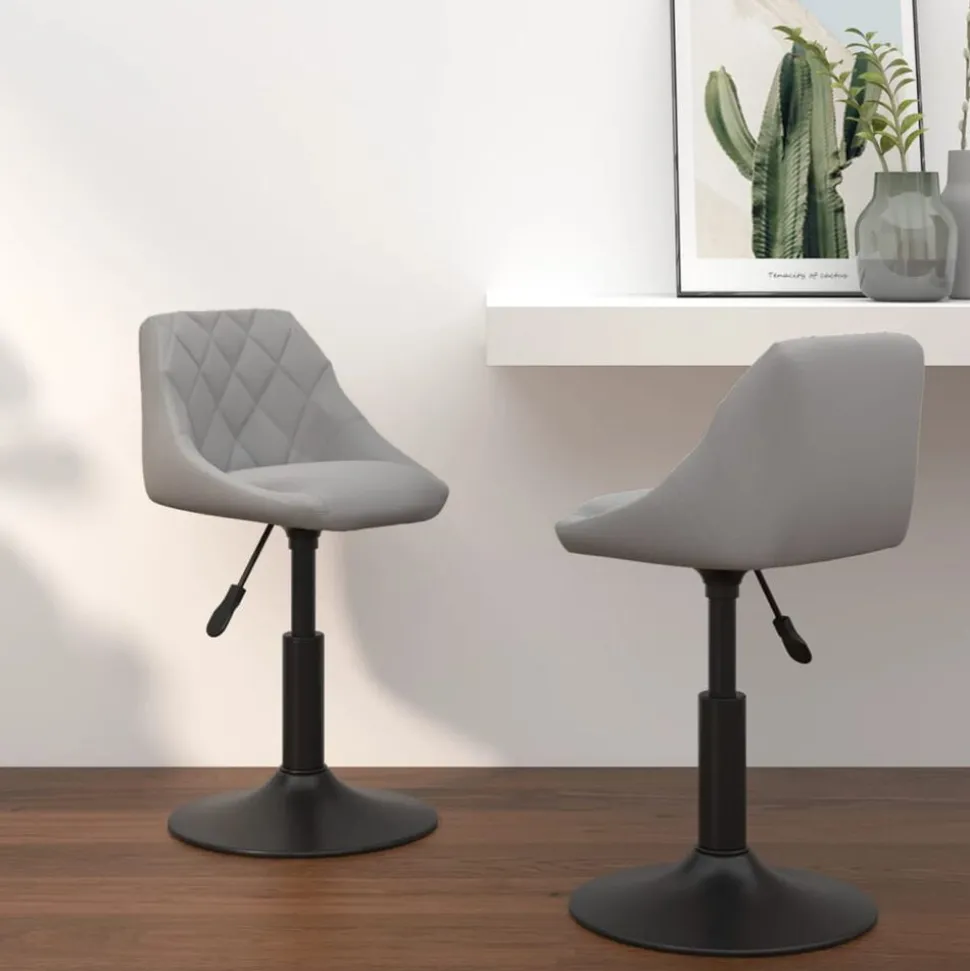 vidaXL Eetkamerstoelen draaibaar 2 st fluweel lichtgrijs