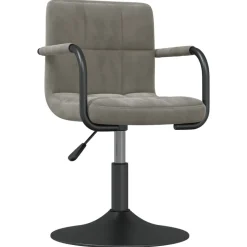 vidaXL Eetkamerstoelen draaibaar 2 st fluweel lichtgrijs