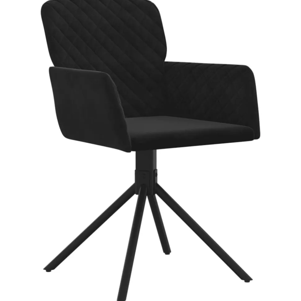 vidaXL Eetkamerstoelen draaibaar 2 st fluweel zwart