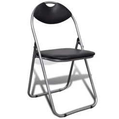 vidaXL Eetkamerstoelen inklapbaar 6 st kunstleer en staal zwart