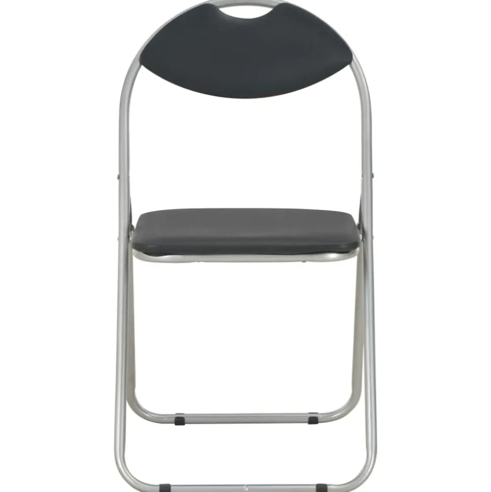 vidaXL Eetkamerstoelen inklapbaar 4 st kunstleer zwart