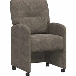 vidaXL Eetkamerstoelen met Wieltjes 2 pcs Donkergrijs 57 x 67 x 95 cm