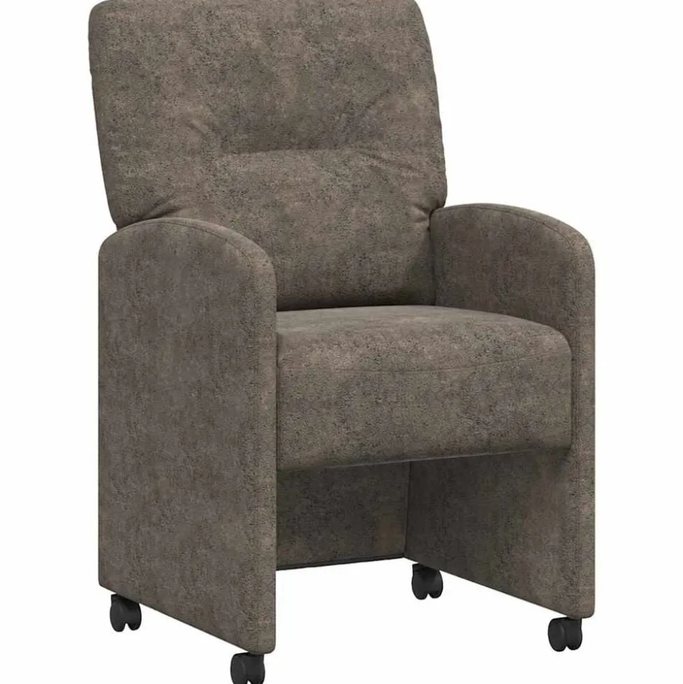 vidaXL Eetkamerstoelen met Wieltjes 2 pcs Donkergrijs 57 x 67 x 95 cm