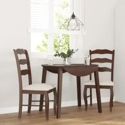 vidaXL Eetkamerstoelen met kussens 2 stuks bruin massief hout rubber