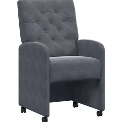 vidaXL Eetkamerstoelen met Wieltjes 2 pcs Donkergrijs 58 x 67 x 97 cm