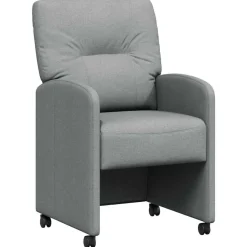 vidaXL Eetkamerstoelen met Wieltjes 2 pcs Lichtgrijs 57 x 67 x 95 cm