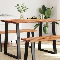 vidaXL Eettafel met natuurlijke rand 110x70x75 cm massief acaciahout