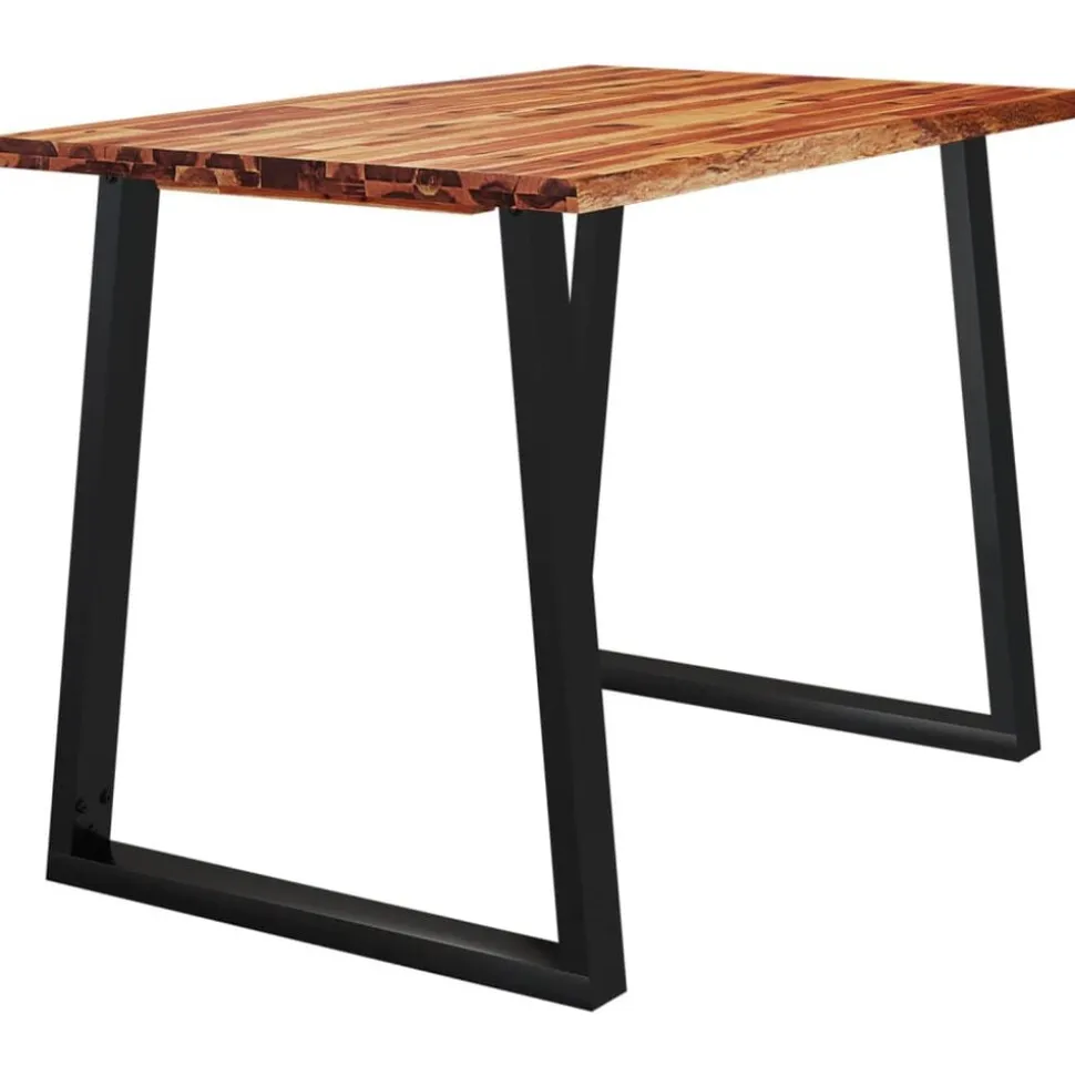 vidaXL Eettafel met natuurlijke rand 110x70x75 cm massief acaciahout