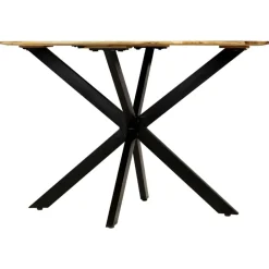 vidaXL Eettafel 120x77 cm massief ruw mangohout en staal