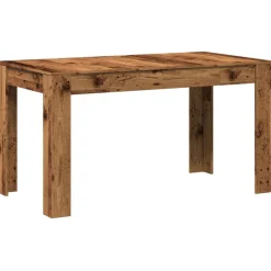 vidaXL Eettafel 140x74,5x76 cm bewerkt hout oud houtkleurig