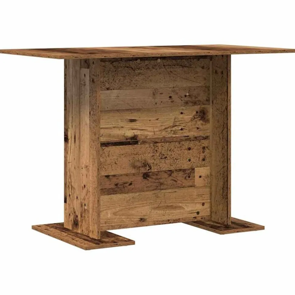 vidaXL Eettafel 110x60x75 cm bewerkt hout oud houtkleurig