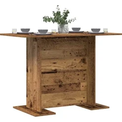 vidaXL Eettafel 110x60x75 cm bewerkt hout oud houtkleurig