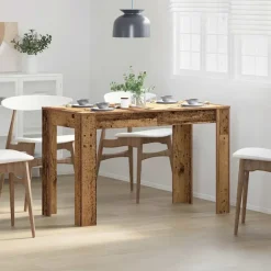 vidaXL Eettafel 120x60x76 cm bewerkt hout oud houtkleurig