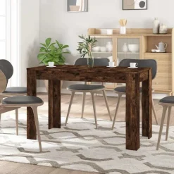 vidaXL Eettafel 120x60x76 cm bewerkt hout gerookt eikenkleurig