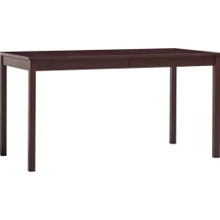 vidaXL Eettafel 140x70x73 cm grenenhout donkerbruin