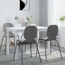vidaXL Eettafel 114x71x75 cm massief rubberwood wit