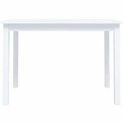 vidaXL Eettafel 114x71x75 cm massief rubberwood wit