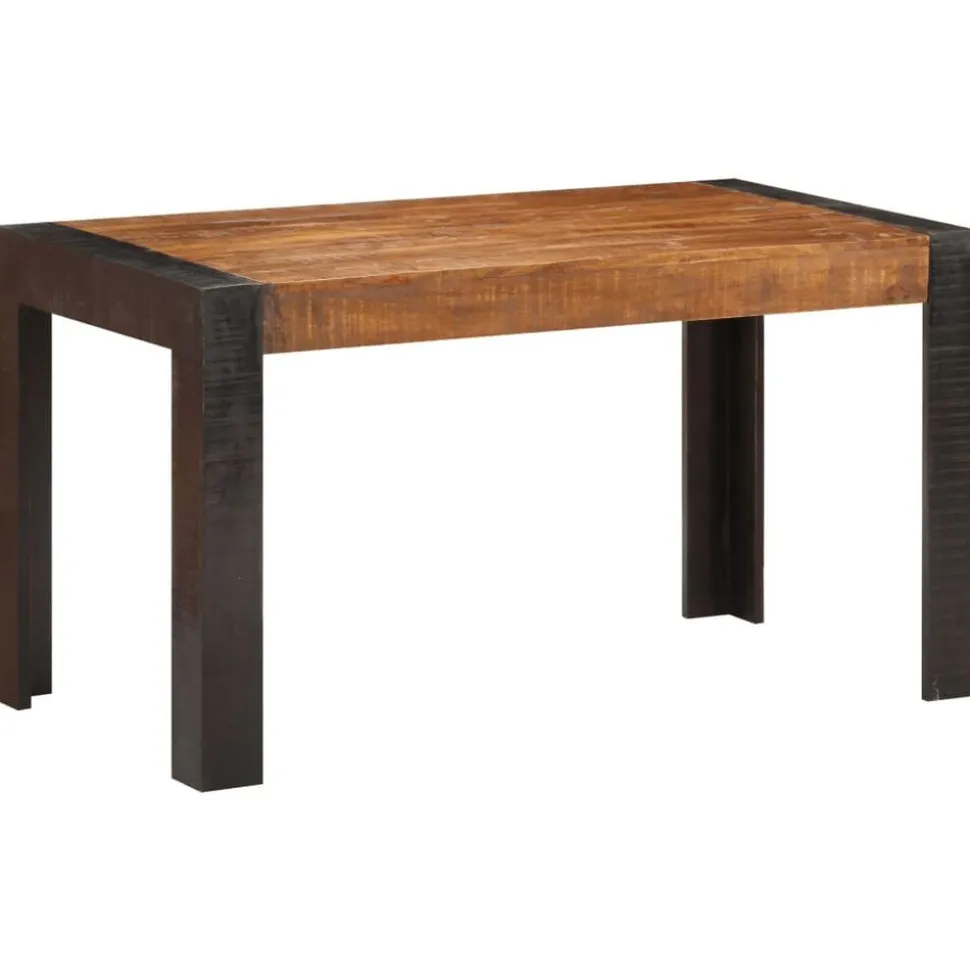 vidaXL Eettafel 140x70x76 cm massief ruw mangohout