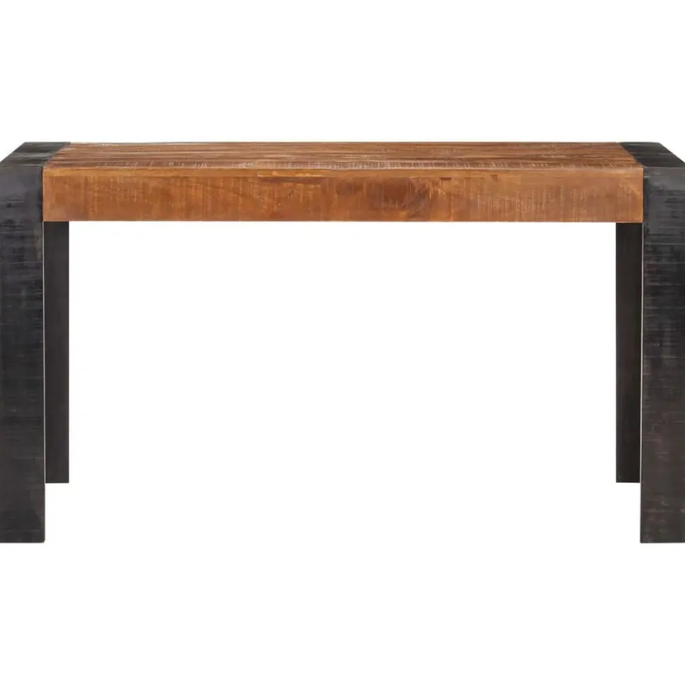 vidaXL Eettafel 140x70x76 cm massief ruw mangohout