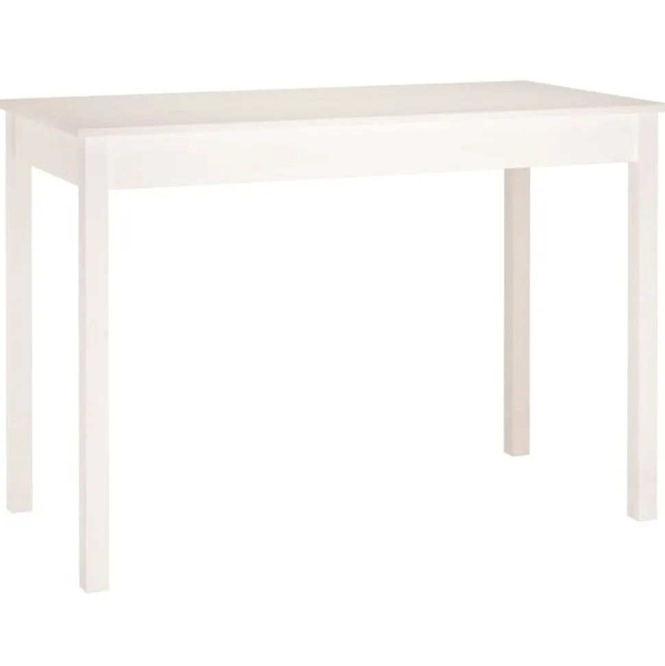 vidaXL Eettafel 110x55x75 cm massief grenenhout wit