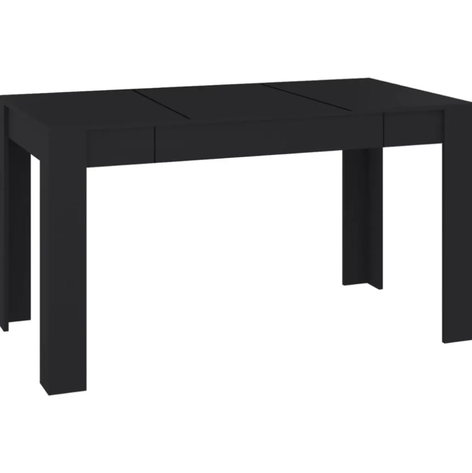 vidaXL Eettafel 140x74,5x76 cm spaanplaat zwart