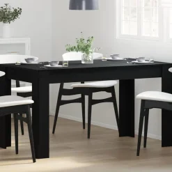 vidaXL Eettafel Zwart eiken 140 x 74,5 x 76 cm Bewerkt hout