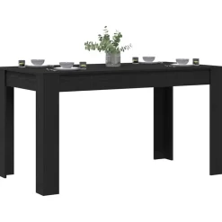 vidaXL Eettafel Zwart eiken 140 x 74,5 x 76 cm Bewerkt hout