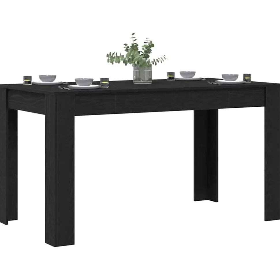 vidaXL Eettafel Zwart eiken 140 x 74,5 x 76 cm Bewerkt hout