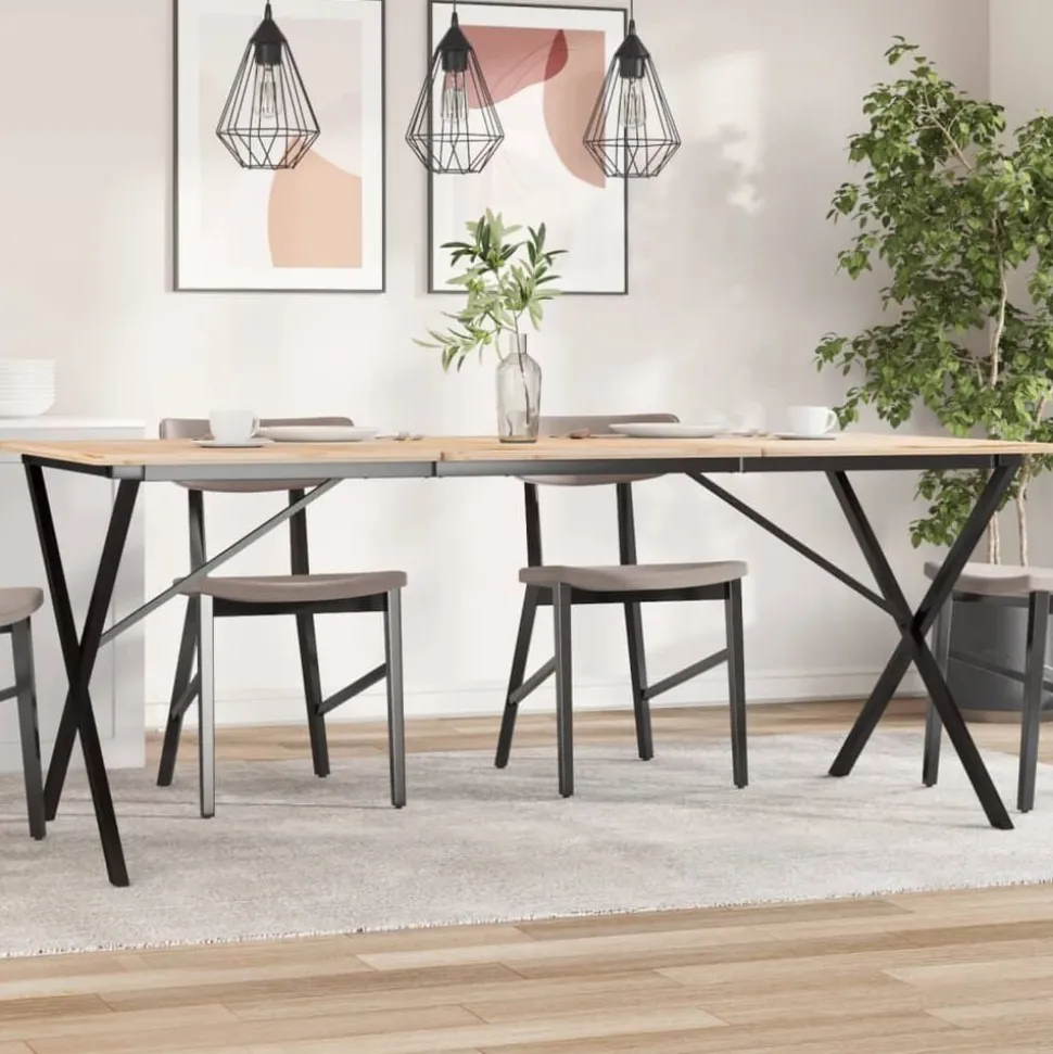 vidaXL Eettafelpoten X-frame 160x80x73 cm staal
