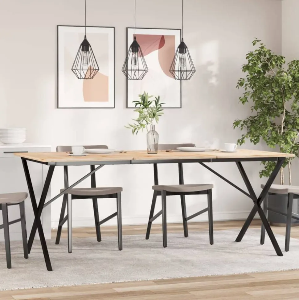 vidaXL Eettafelpoten X-frame 160x80x73 cm staal