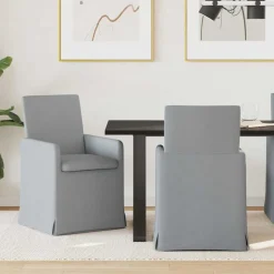 vidaXL Eettafelstoelen 2 pcs Lichtgrijs 57 x 67 x 95 cm Stof