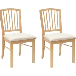 vidaXL Eettafelstoelen 2 pcs Naturel 50 x 52,5 x 91 cm