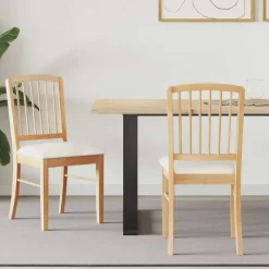 vidaXL Eettafelstoelen 2 pcs Naturel 50 x 52,5 x 91 cm