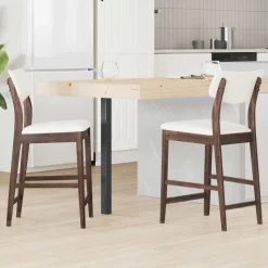 vidaXL Eettafelstoelen 2 pcs Licht Bruin 48 x 49 x 95 cm
