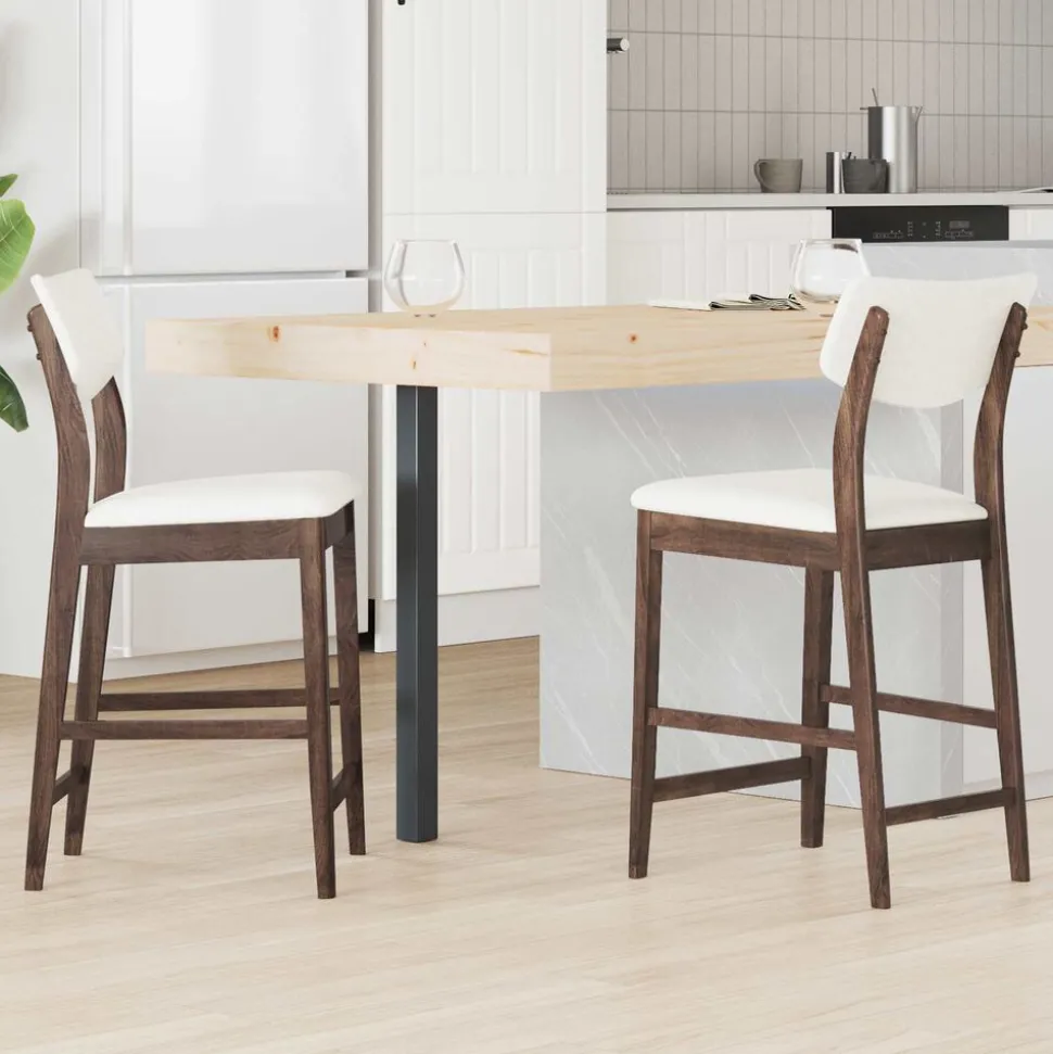 vidaXL Eettafelstoelen 2 pcs Licht Bruin 48 x 49 x 95 cm