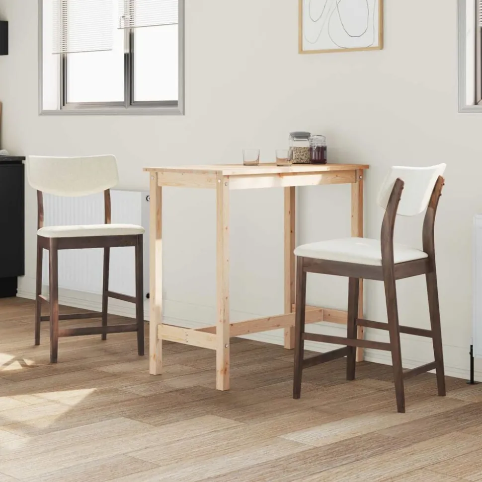 vidaXL Eettafelstoelen 2 pcs Licht Bruin 48 x 49 x 95 cm