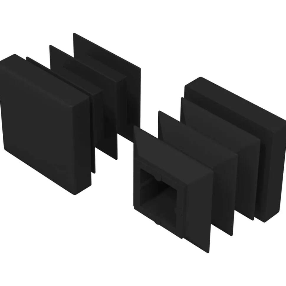 vidaXL Einddoppen 2 pcs Zwart 15 x 15 x 15 mm PP