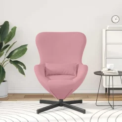 vidaXL Eivormige stoel Roze 63 x 73 x 90 cm Fluweel