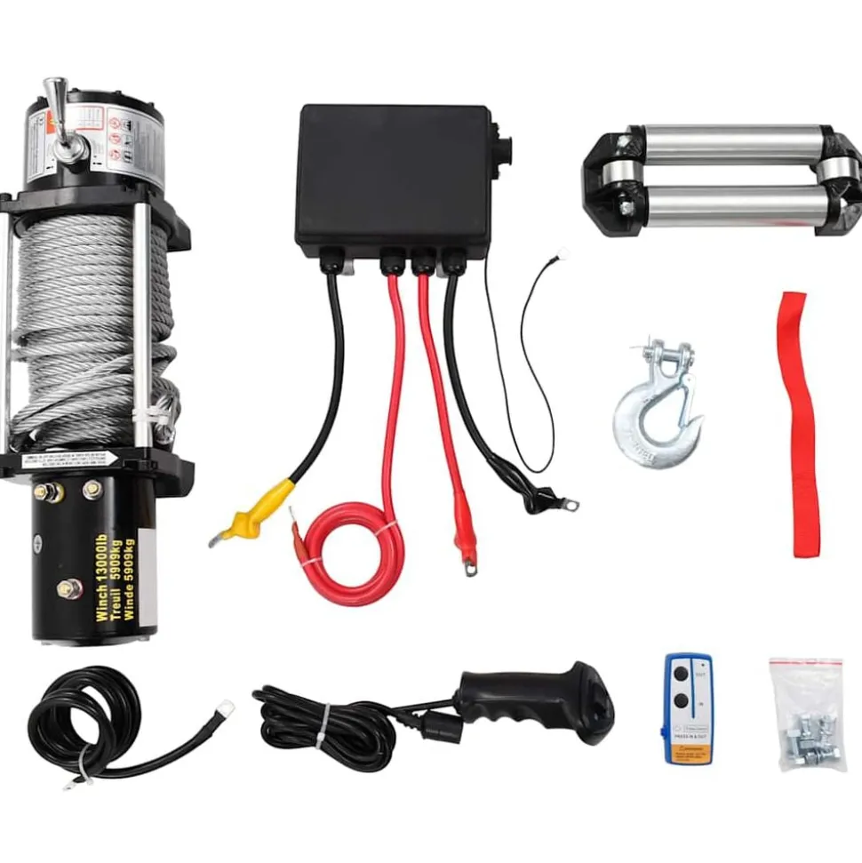vidaXL Elektrische lier 12 V 5909 kg