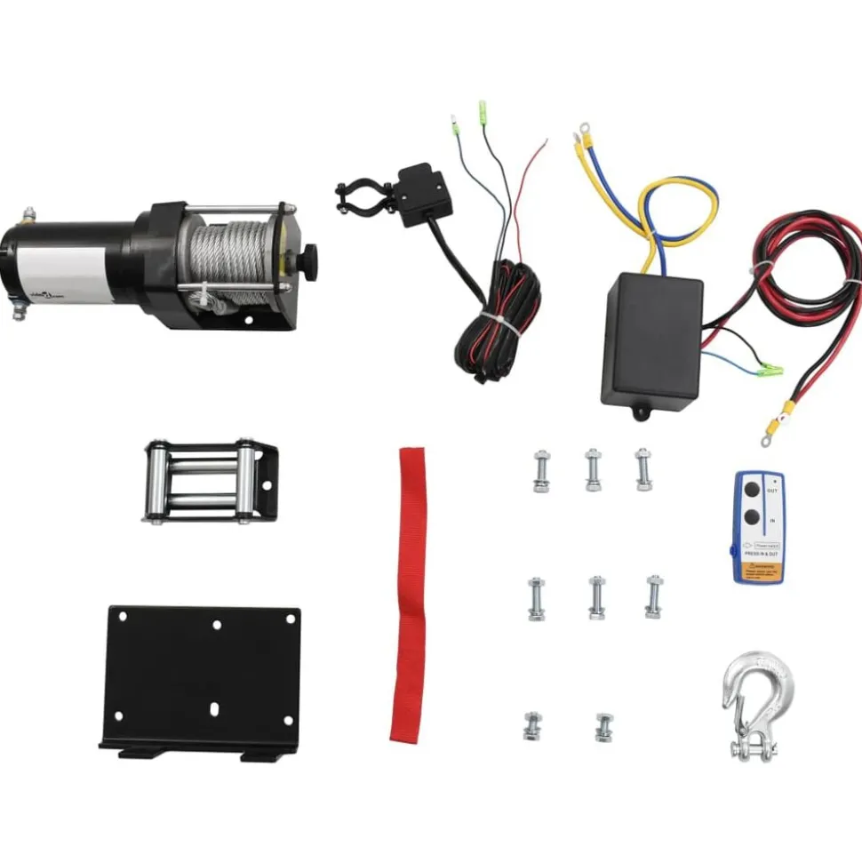 vidaXL Elektrische lier 12 V 1360 kg met montageplaat en rollenvenster