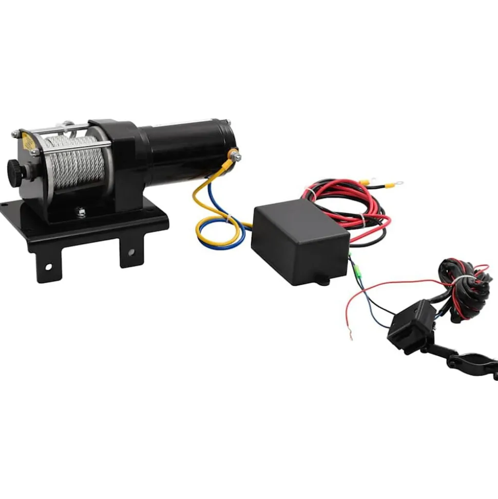 vidaXL Elektrische lier 12 V 1360 kg met montageplaat en rollenvenster