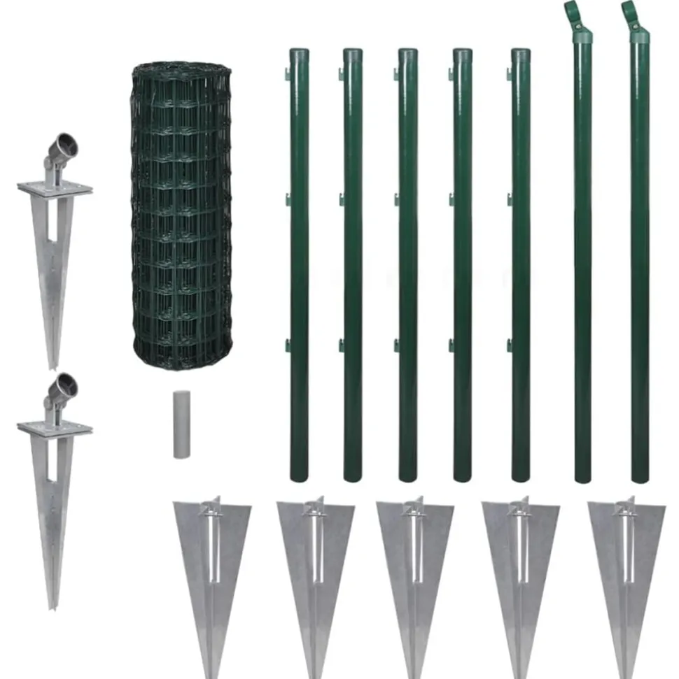 vidaXL Euro hek 10x0,8 m staal groen