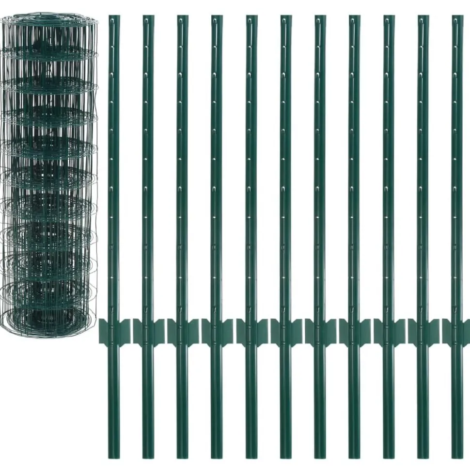 vidaXL Euro hek 20x0,8 m staal groen