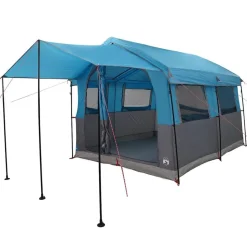 vidaXL Familietent voor 4 Personen Blauw en Grijs 324 x 255 x 230 cm