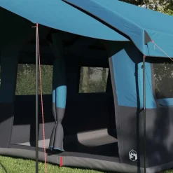 vidaXL Familietent voor 4 Personen Blauw en Grijs 324 x 255 x 230 cm
