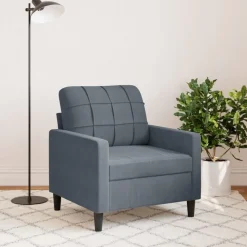 vidaXL Fauteuil 60 cm fluweel donkergrijs