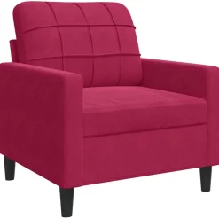 vidaXL Fauteuil 60 cm fluweel wijnrood