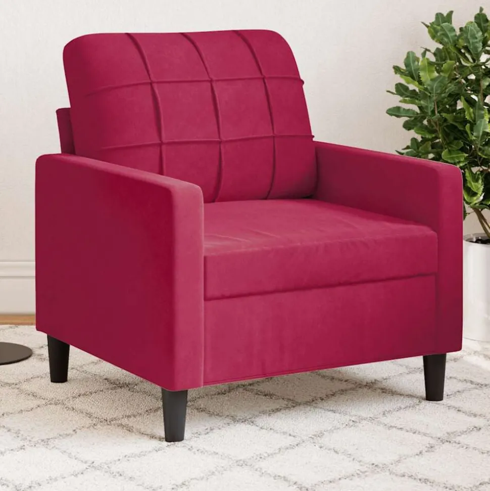 vidaXL Fauteuil 60 cm fluweel wijnrood