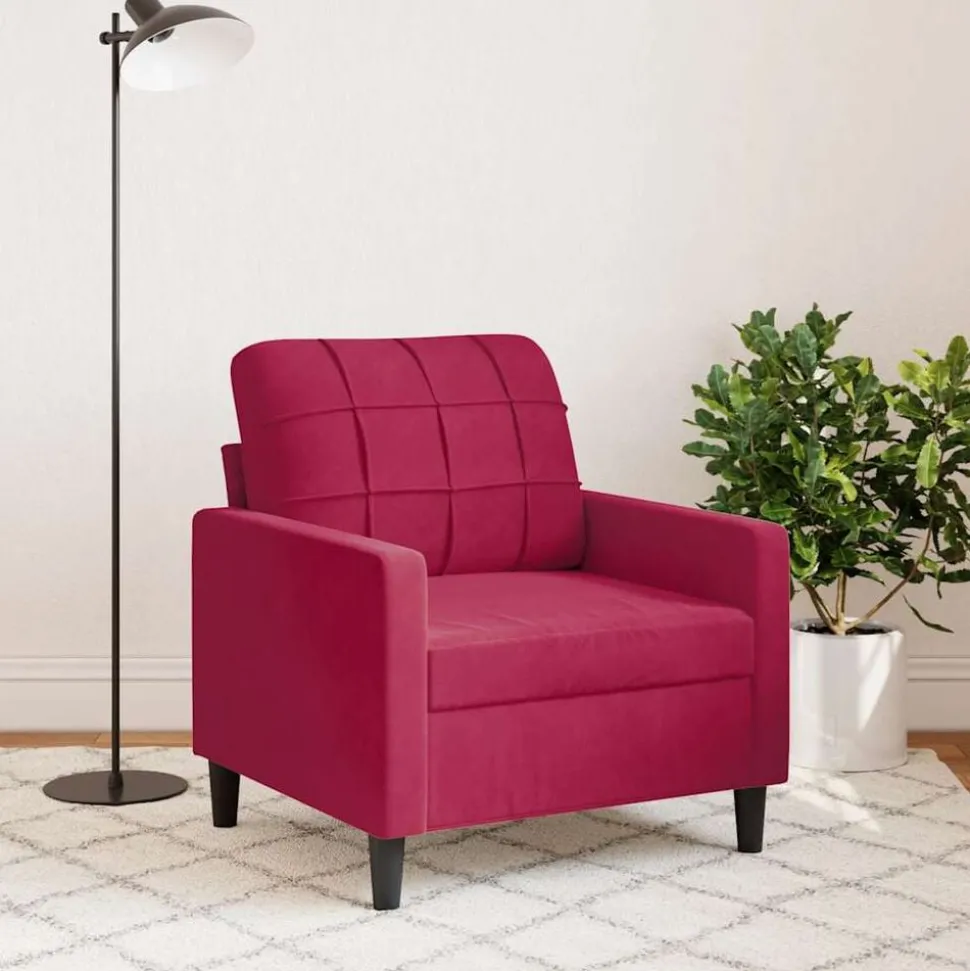vidaXL Fauteuil 60 cm fluweel wijnrood